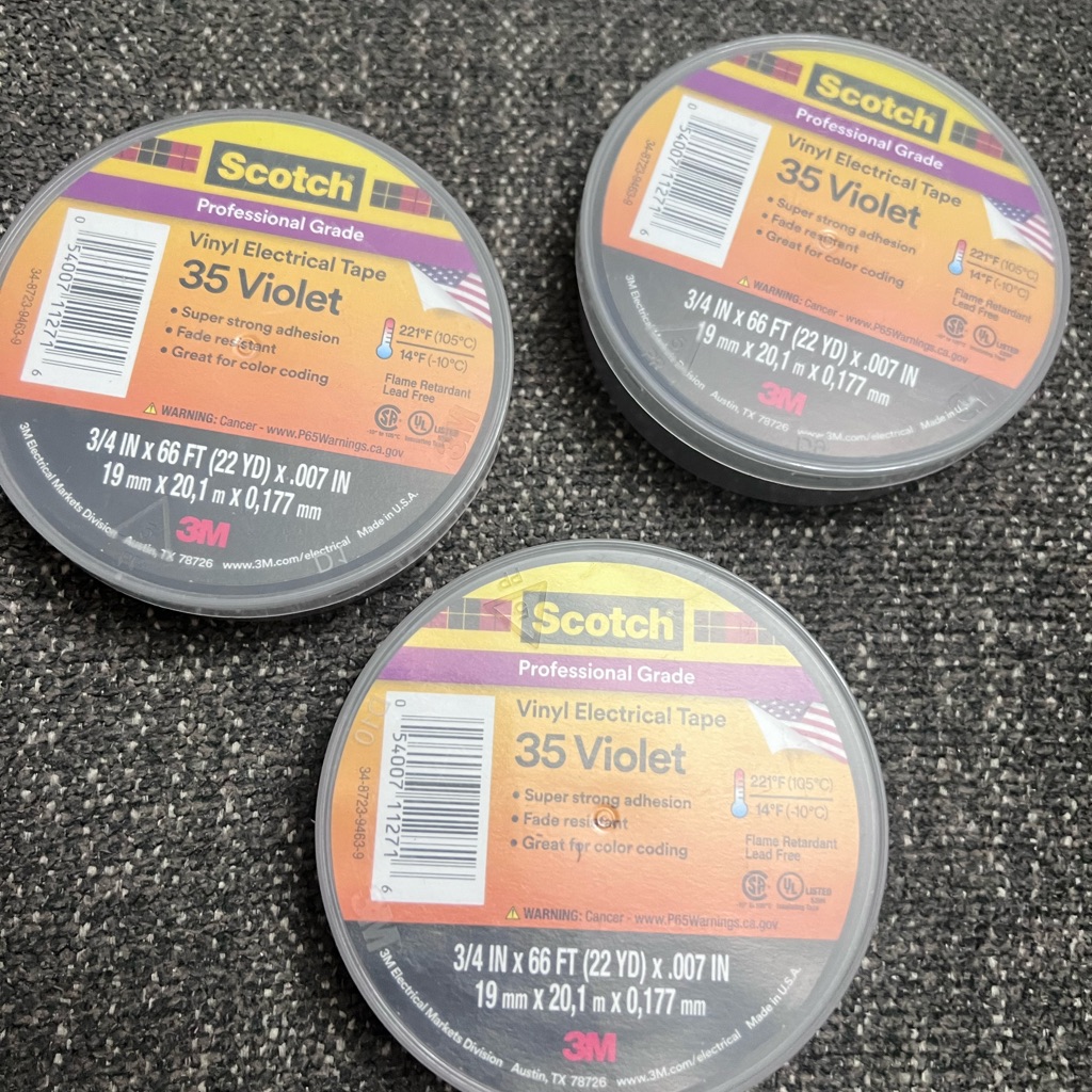 3pcs Scotch Professional Grade Violet Electrical Tape